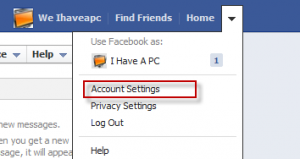 Facebook account settings