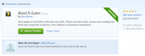 Read It Later Firefox add-on