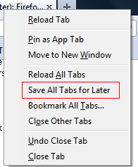 Saving open Firefox tabs for later viewing using Read It Later