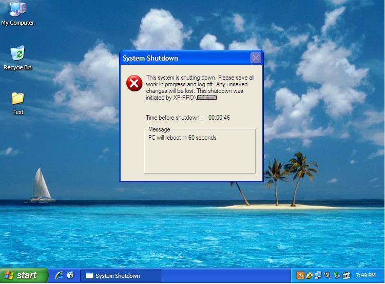 Vista Shutdown Command