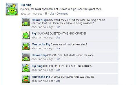 funny facebook status updates. Funny Angry Birds Facebook