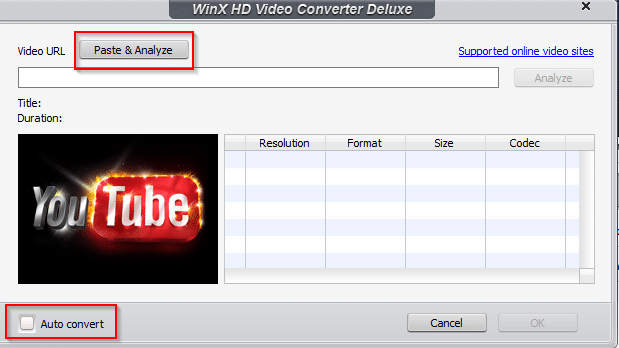 downloading and converting YouTube video links using WinX HD Video Converter Deluxe