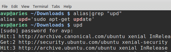 aliases for different commands