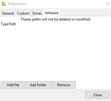 excluding certain folders from deleting in BleachBit