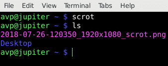 scrot utility to take screenshots from Linux Terminal