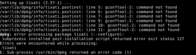 Tixati installation errors in Debian