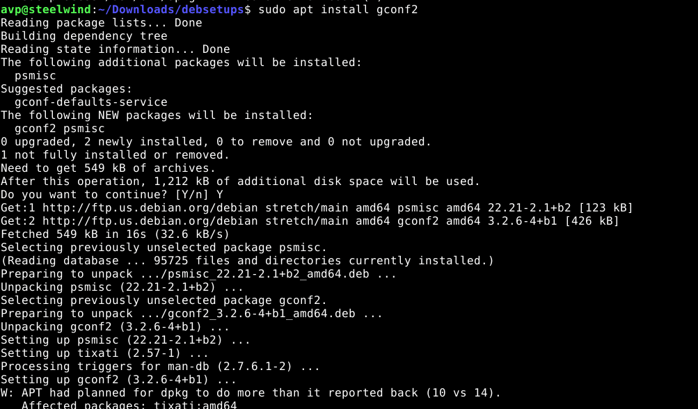 fixing errors during Tixati installation in Debian