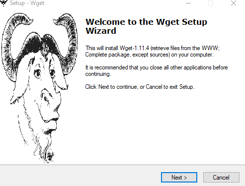 Wget setup for Windows