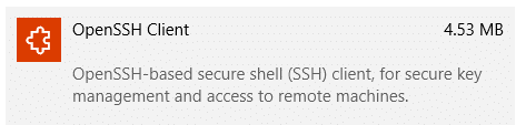 OpenSSH client installed