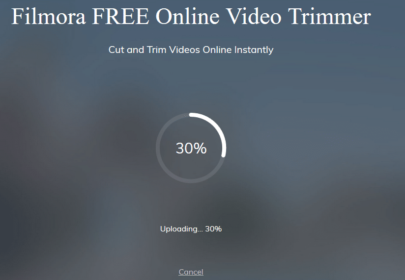 source video being uploaded for Filmore Online Video Trimmer