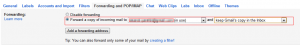 Additional email forwarding settings in Gmail