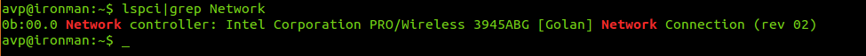 Display wireless adapter info through Linux terminal