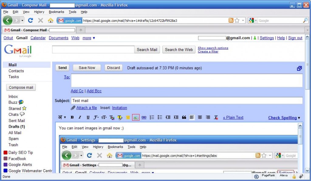 How To Insert Images Into A Message Body In Gmail I Have A PC I