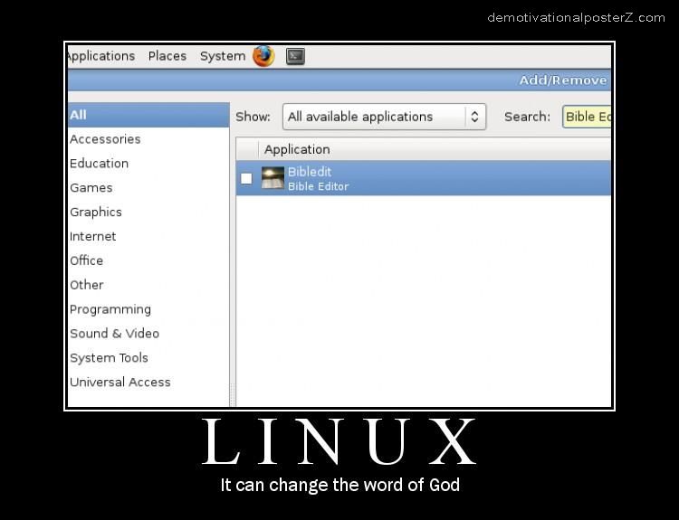 Linux can edit Bible