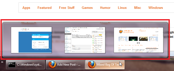 Firefox 6 tab previews in Windows 7