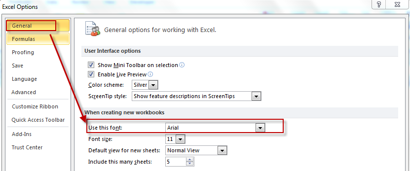 Excel Chart Default Font Size