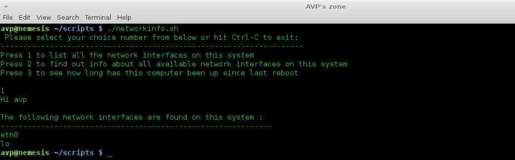 List network interfaces