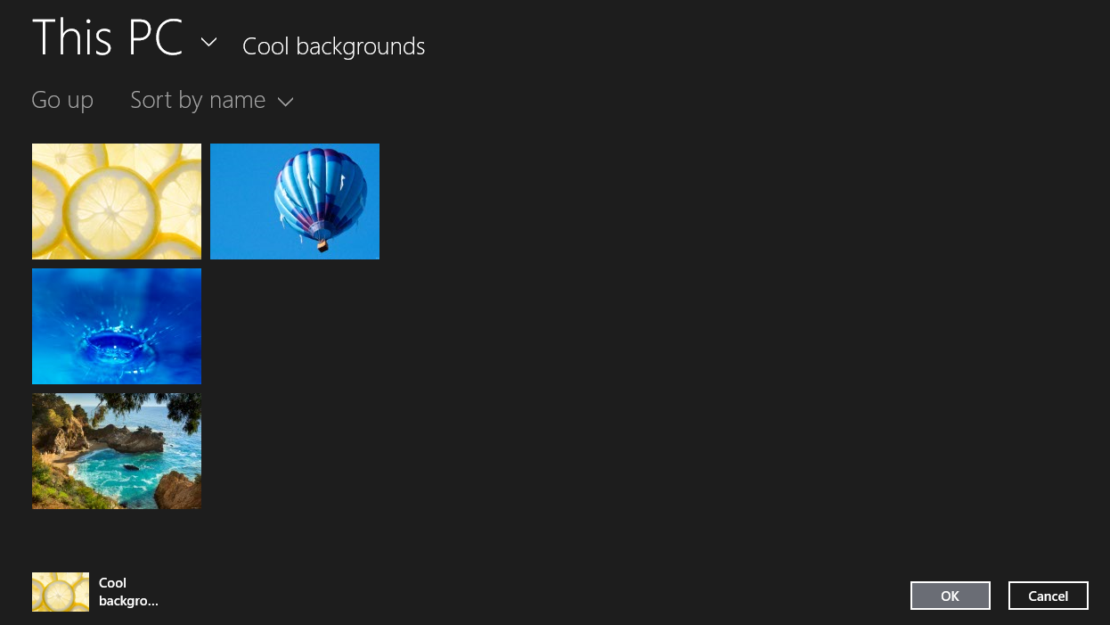 Photos in custom folder for Windows 8.1 lock screen slideshow