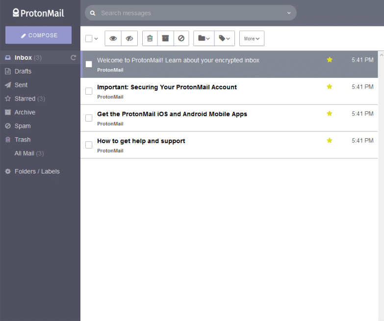 protonmail inbox