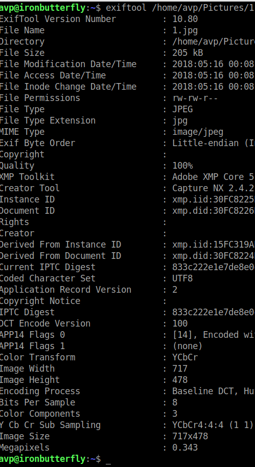 powershell exiftool