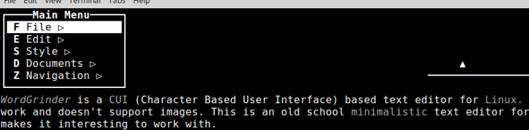 WordGrinder in Linux Mint