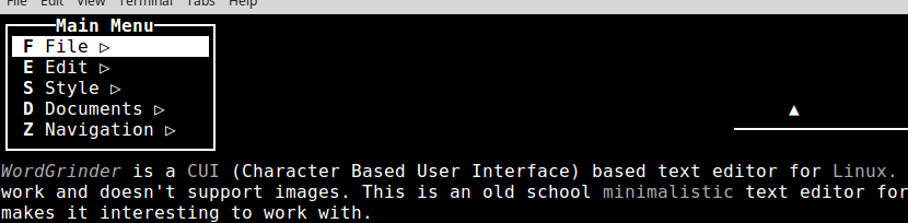 WordGrinder in Linux Mint
