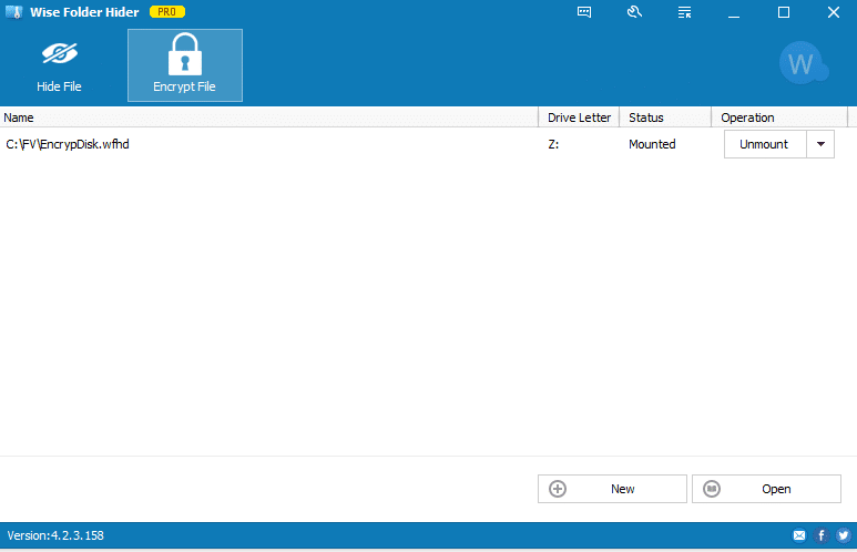 details of created file vault using Wise Folder Hider Pro
