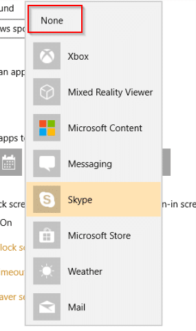 remove apps from displaying their quick status in Windows 10