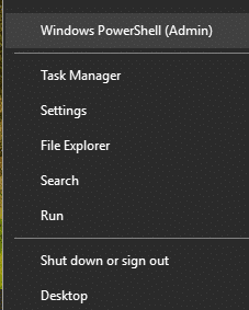 using Windows PowerShell Admin mode