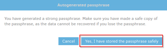 storing passphrase for Duplicati 