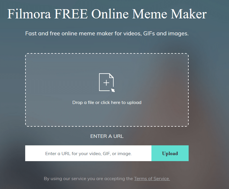 uploading images to Filmora online meme maker