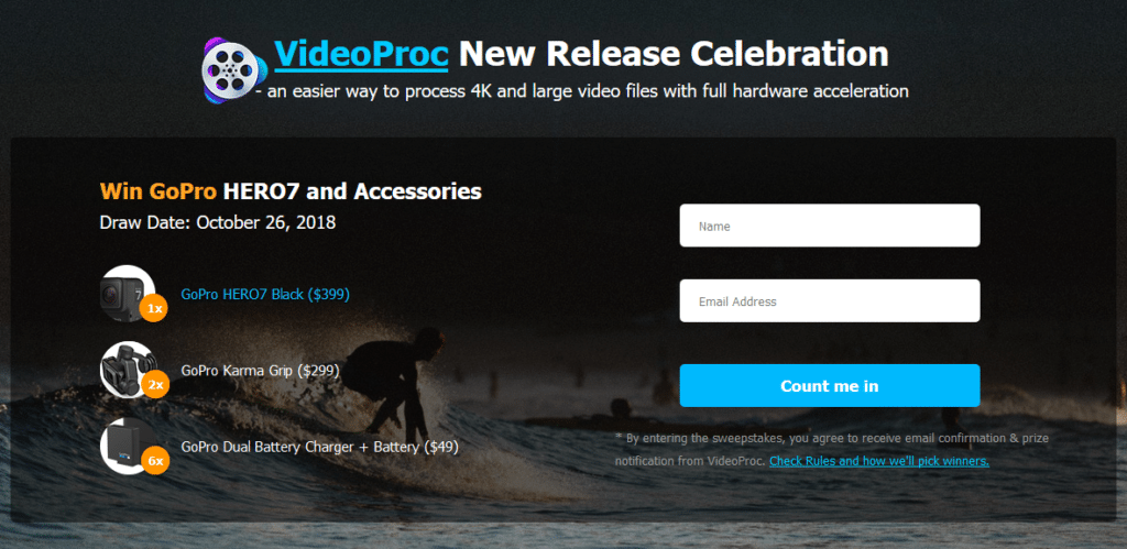 VideoProc GoPro sweepstakes