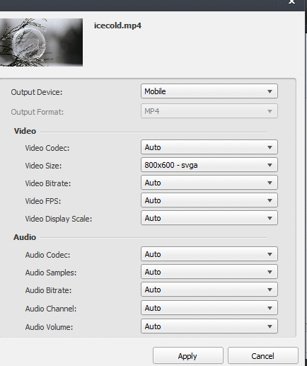 various video processing settings in Wise Video Converter Pro