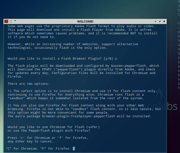 installing proprietary software in BunsenLabs through auto installation script