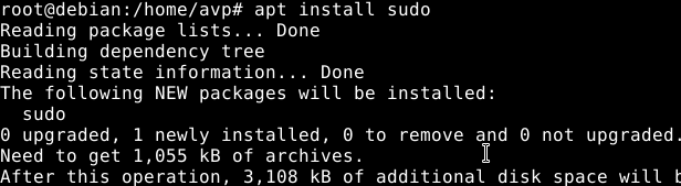 installing sudo tool in Debian