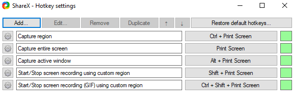 adding a custom workflow in ShareX