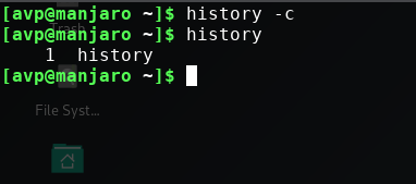 clearing history list in bash shell