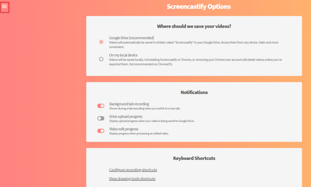 screencastify keyboard shortcuts