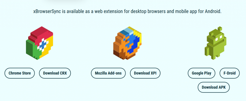 download page for xBrowserSync