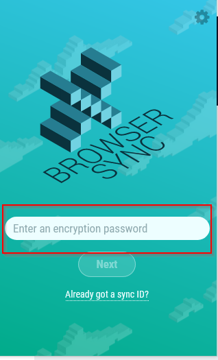 setting a password in xBrowserSync  for new sync