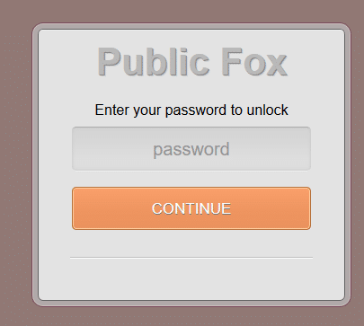 Public Fox access password prompt