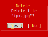 deleting specific files using Midnight Commander