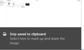 captured screenshot saved to clipboard in Windows 10