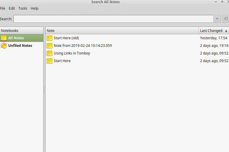 TomBoy Notes in Linux Mint