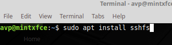 installing SSH File System in Linux Mint
