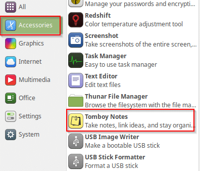 accessing TomBoy Notes in Linux Mint