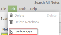 accessing TomBoy Notes preferences