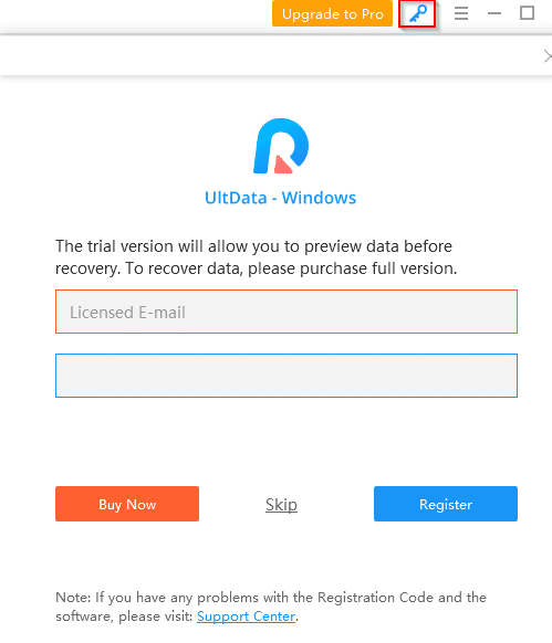 UltData Windows Data Recovery registration
