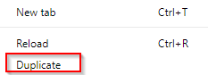 opening a duplicate tab in Google Chrome