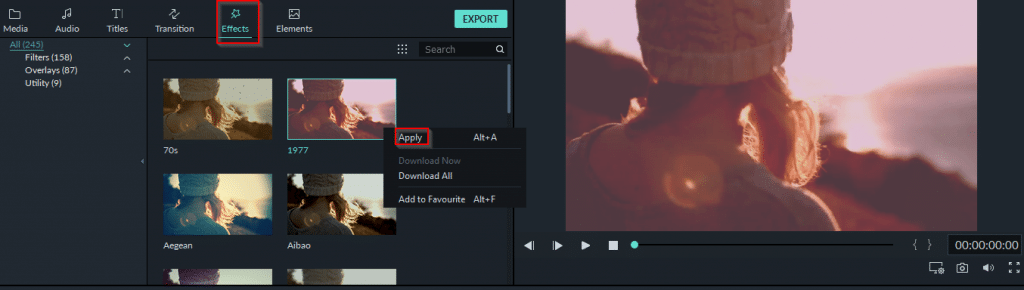 adding effects to video in Filmora9